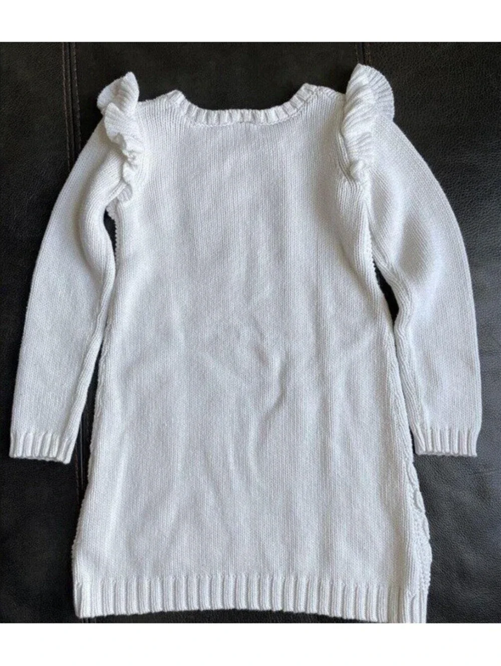 CARTER'S Little Girls Cream Sweater Cable Knit Dress Size 5
